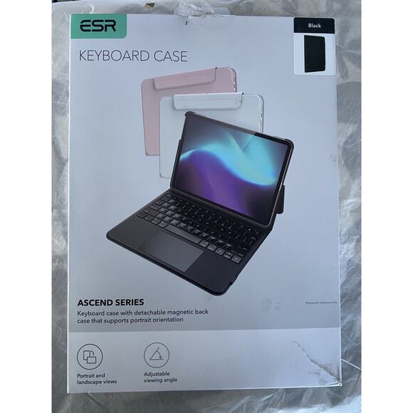 ESR Black iPad Air 11 5th Gen Keyboard Case With Detachable Magnetic Back Case - Picture 1 of 6